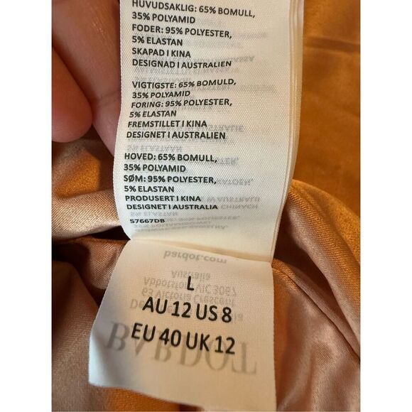 Bardot Riveria Lace Corset Bodycon Halter Dress In Rust Orange/Peach Size 8 - Picture 10 of 11